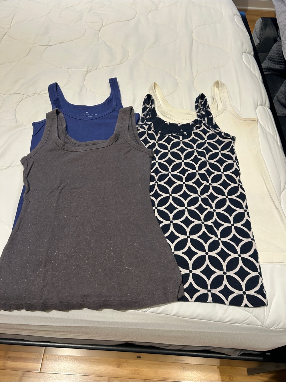 Banana Republic and Old Navy fitted tank tops.